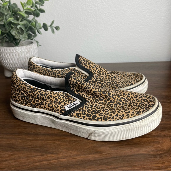 Vans | Shoes | Vans Leopard Print Slip On Sneakers Size 25 | Poshmark